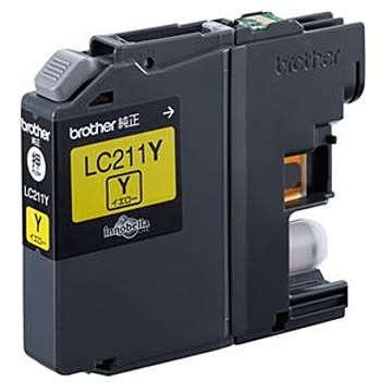 （まとめ） ブラザー BROTHER インクカートリッジ イエロー LC211Y 1個 【×4セット】