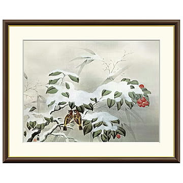 額絵 冬の夕 横山大観 42x34cm 三幸