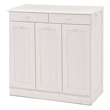 15L ホワイトウォッシュ 木製 ダストボックス キャスター付き 付属ペール3個 幅69cm