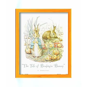 可愛らしいピーターラビット絵画額 イエロー 玉ねぎ畑
