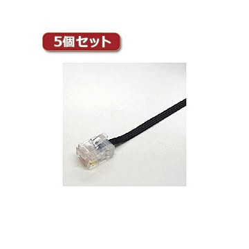 5個セット ミヨシ カテ6フラットケーブル30m ブラック TWF-630BKX5