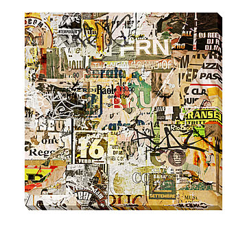 Art Panel Binkski Grunge Background with Old Torn Posters アートパネル m13032