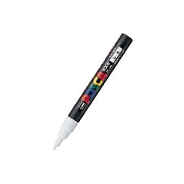 （まとめ） 三菱鉛筆 ユニ ポスカ 細字（0.9-1.3mm） PC-3M.1 白 1本入 【×10セット】