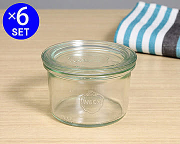 ウェック モールドシェイプ ガラスキャニスター 170ml 直径Mサイズ 6個セット WE751 WECK Mold