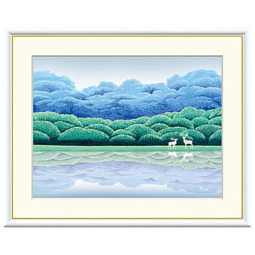 額絵 湖畔清涼 竹内凛子 61x49.5cm 三幸