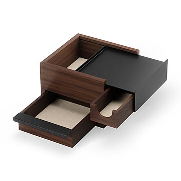 Umbra アンブラ STOWIT MINI ミニ ストウイット ジュエリーボックス 収納 アクセサリーボックス トレイ ケース コンパクト コスメ 小物入れ 木目