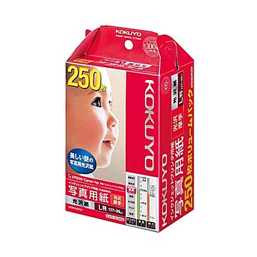 (まとめ) コクヨ インクジェットプリンター用 写真用紙 光沢紙 厚手 L判 KJ-G13L-250N 1冊（250枚）  【×10セット】