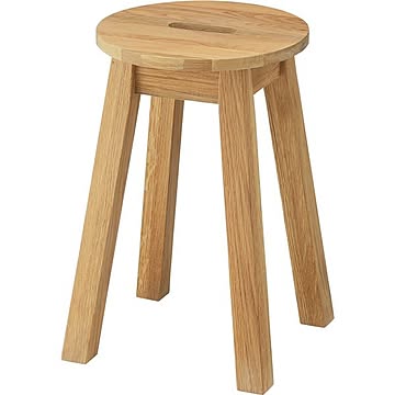 Hafen 木製 オットマン スツール 円形 幅30cm ナチュラル 完成品 リビング・ダイニング用家具