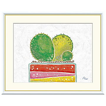 額絵 サボテンの寄せ植え 春田あかり 61x49.5cm 三幸
