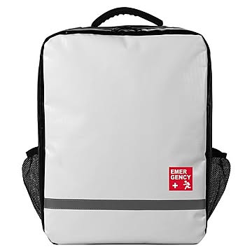 防災リュック 白 印刷(ロゴ)あり 【防災用品別売】