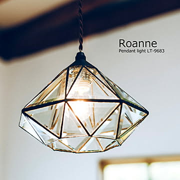 ペンダントライト 北欧 おしゃれ ガラス ROANNE ロアンヌ 1灯 E17 60W 白熱球付き LED対応 シーリングライト LT-9683 シンプル レトロ 可愛い ダイニング用 天井照明