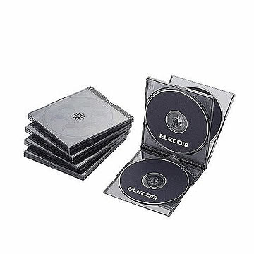 エレコム　Blu-ray/DVD/CDケース(標準/PS/4枚収納)　CCD-JSCNQ5CBK 管理No. 4953103399990