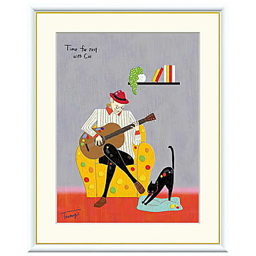 額絵 憩いの音楽 山田つむぎ 61x49.5cm 三幸