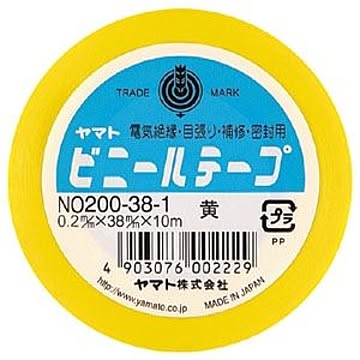 （まとめ） ヤマト ビニールテープ 幅38mm×長10m NO200-38-1 黄 1巻入 【×10セット】