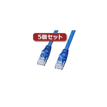 5個セット サンワサプライ カテゴリ6フラットLANケーブル LA-FL6-15BLX5
