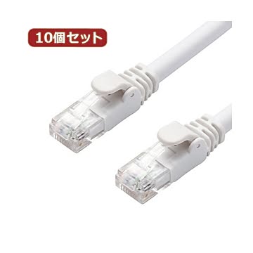 10個セット エレコム LANケーブル/CAT6A/スタンダード/1m/ホワイト LD-GPA/WH1X10