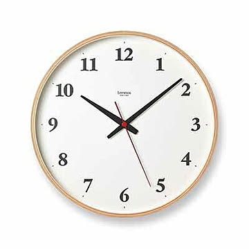 Lemnos レムノス Plywood clock プライウッド クロック LC21-06W (電波時計 / スイープセコンド) 音がしない スイープムーブメント掛時計 掛け時計 ウォールクロック