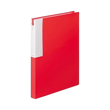 （まとめ） TANOSEE クリヤーブック（クリアブック） A4タテ 36ポケット 背幅24mm レッド 1セット（10冊） 【×5セット】