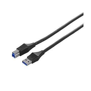 （まとめ） バッファロー ユニバーサルコネクター USB3.0 スリムケーブル （A）オス-（B）オス ブラック 3m BSUABU330BK 1本 【×3セット】