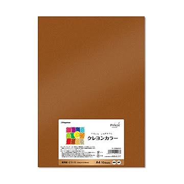 （まとめ） 長門屋商店 いろいろ色画用紙クレヨンカラー A4 どういろ ナ-CRM003 1パック（10枚） ×10セット