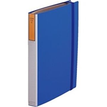 キングジム クリアファイル/ポケットファイル A3/タテ型 4穴 ファイルバンド付き GL 154 ブルー(青)