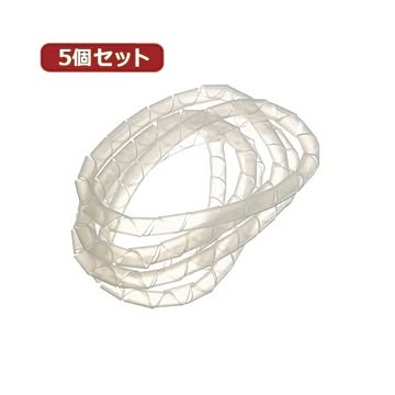 （まとめ）YAZAWA 5個セットまとめるチューブ 白 【×5セット】