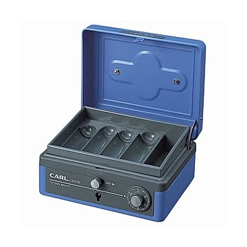 （まとめ） カール事務器 キャッシュボックス 小 W152×D129×H83mm ブルー CB-8100-B 1台 【×3セット】