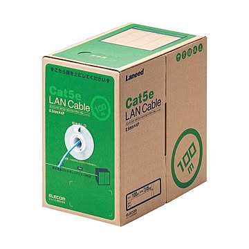 エレコム EU RoHS指令準拠LANケーブルCat5e 単線 ライトブルー 100m LD-CT2/LB100/RS 1本