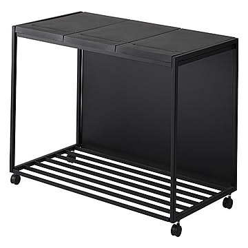 tower タワー(山崎実業)  蓋付き目隠し分別ダストワゴン 45L 3分別 Three-Compartment Recycling Cart With Lid [45L] ゴミ箱 分別 蓋付き