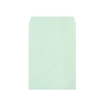 （まとめ）透けないカラー封筒 角2 パステルグリーン 100枚入×5パック