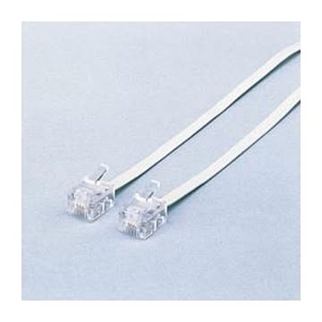 (まとめ)エレコム スリムモジュラケーブル(白) MJ-20WH【×5セット】