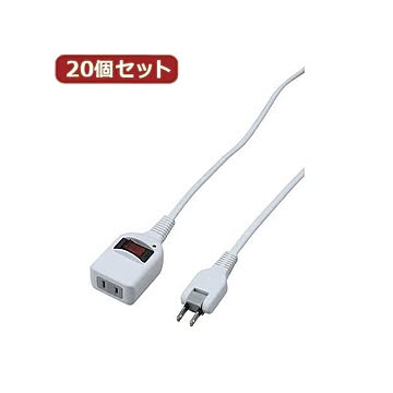 YAZAWA 20個セット ノイズフィルター集中スイッチ付タップ Y02BKNS112WHX20