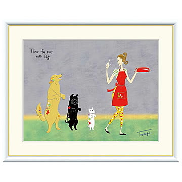 額絵 ランチの順番 山田つむぎ 42x34cm 三幸