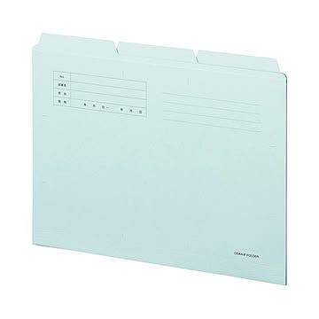 （まとめ）TANOSEE カットフォルダー3山A4 ブルー 1セット(30冊:3冊×10パック) 【×3セット】
