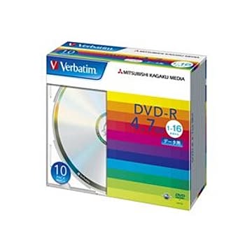 （まとめ） バーベイタム データ用DVD-R 4.7GB 16倍速 ブランドシルバー 5mmスリムケース DHR47J10V1 1パック（10枚） 【×5セット】
