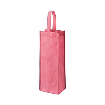 (まとめ) TANOSEE 不織布ワイン袋 ヨコ130×タテ370×マチ幅85mm ローズピンク 1パック（10枚）  【×10セット】