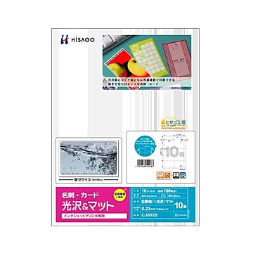 （まとめ）ヒサゴ 名刺・カード A410面/光沢&マット CJ602S 1冊(10シート) ×5セット