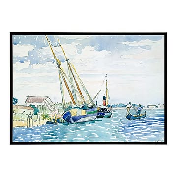 世界の古い絵画 レトロポスター デジタルリマスターMarine Scene (Boats 【bn-poster-3799】