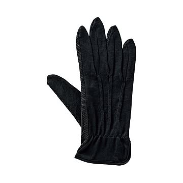 （まとめ） 純綿すべり止め手袋アトムターボ黒 5双組 M （×5セット）