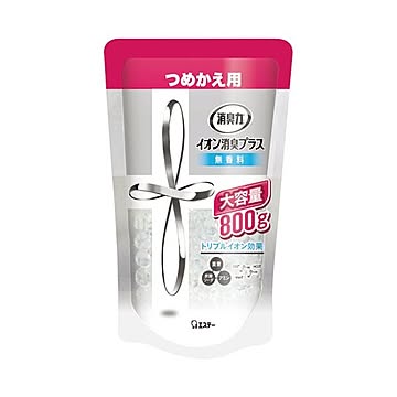 （まとめ） エステー 消臭力クリアビーズ大容量詰替 無香料 800g×10セット