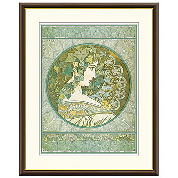 額絵 木蔦 アルフォンス・ミュシャ 52x42cm 三幸