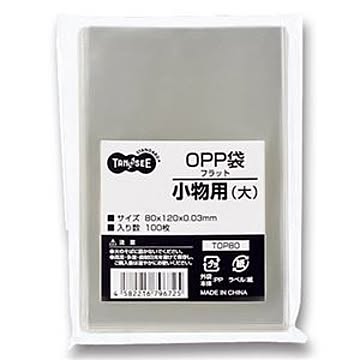 （まとめ） TANOSEE OPP袋 フラット 小物用（大） 80×120mm 1パック（100枚） 【×30セット】