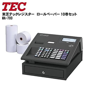 東芝テック レジスター MA-700-10 10部門タイプ ブラック ロール紙10巻付き