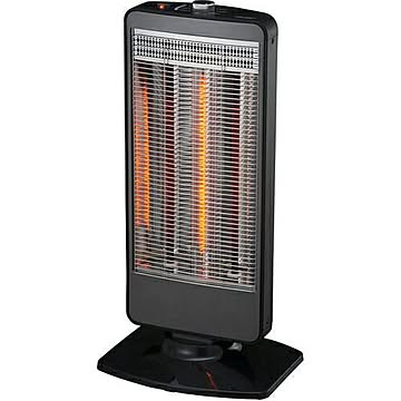 電気ストーブ ヒーター 電気暖房 カーボンヒーター シーズヒーター ユアサプライムス ハイブリッド 首振 遠赤外線 YKT-SCS12D K