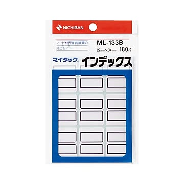 （まとめ） ニチバン マイタック インデックス 紙ラベル 大 27×34mm 青枠 ML-133B 1パック（180片：9片×20シート） 【×30セット】