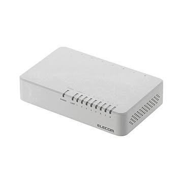 (まとめ) エレコム 100BASE-TX対応 スイッチングハブ 8ポート プラスチック筐体 ホワイト EHC-F08PA-W 1台  【×5セット】
