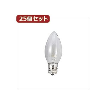 YAZAWA 25個セット ローソク球10Wクリア口金E17 C91710CX25