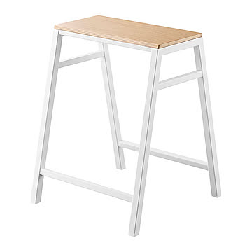 tower タワー(山崎実業) スツール H45 Stool, H45 ステップ台 ステップチェア 踏み台 腰掛け 台 チェア イス キッチン 2段 木製天板 ラック プランタースタンド 棚