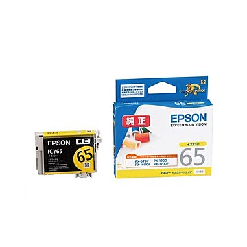 (まとめ) エプソン EPSON インクカートリッジ イエロー ICY65 1個 【×10セット】