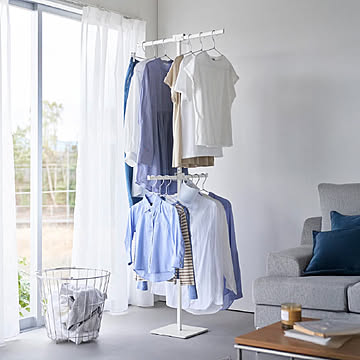 山崎実業 折り畳み室内物干し タワー スリム tower